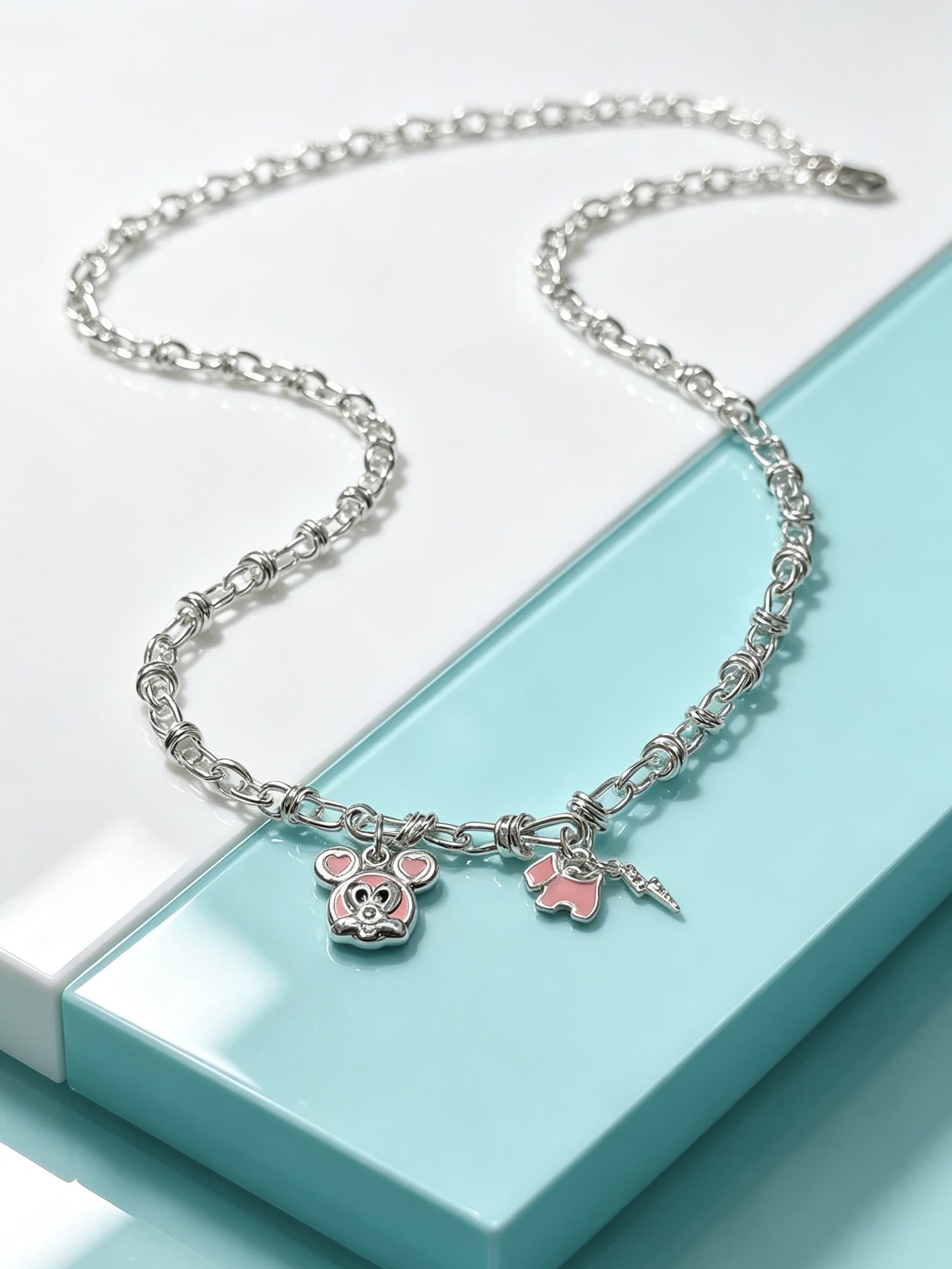Tiffany & Co. Sterling Silver Mouse Charm Necklace